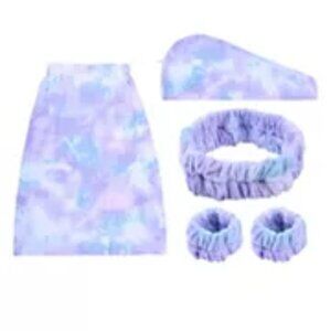 NWT The Big One® 5-Piece Solid Texture Bath Wrap Set - BLUE PURPLE TIE DYE